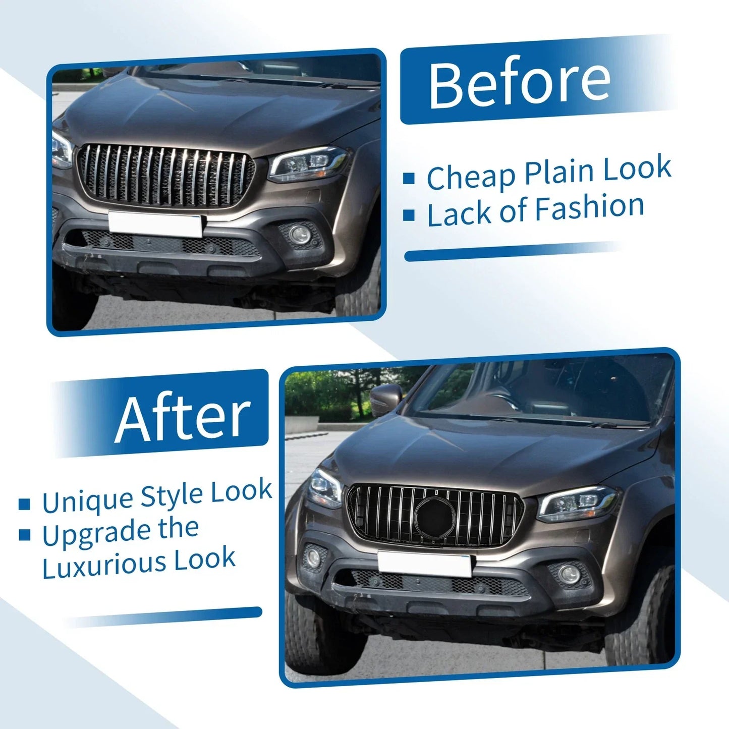 Front Upper Bumper Grille for Mercedes-Benz X-Class (2017-2023)