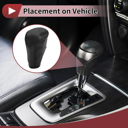 Car Gear Shift Knob Cover for Honda Accord (2008-2012) - Pebbled Black Faux Leather