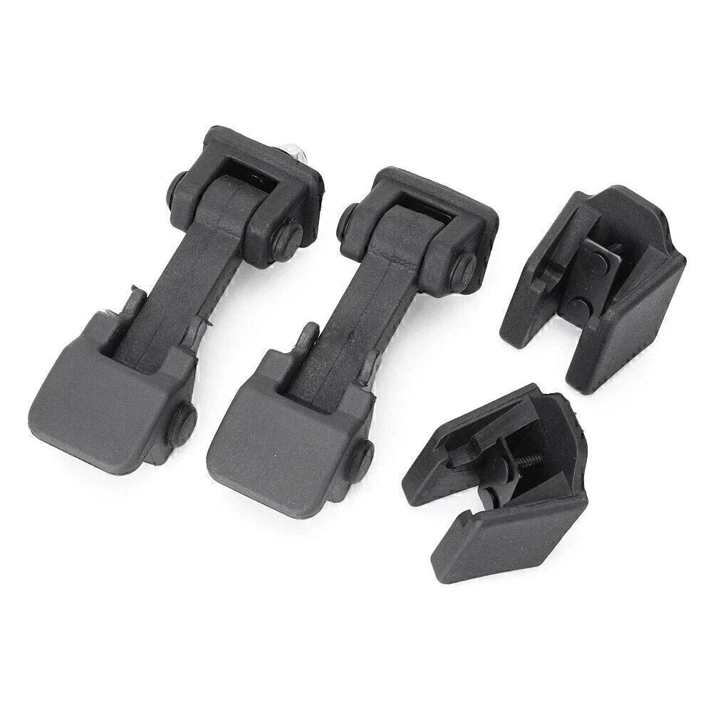 Hood Latch Lock Catch Mount Kit for Jeep Wrangler JK (2007-2017)  Black