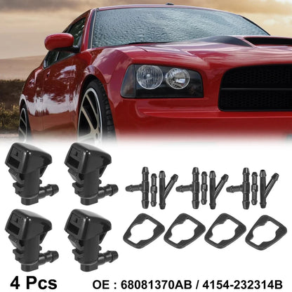 4 x Front Windshield Washer Nozzles for Jeep Cherokee (68081370AB)
