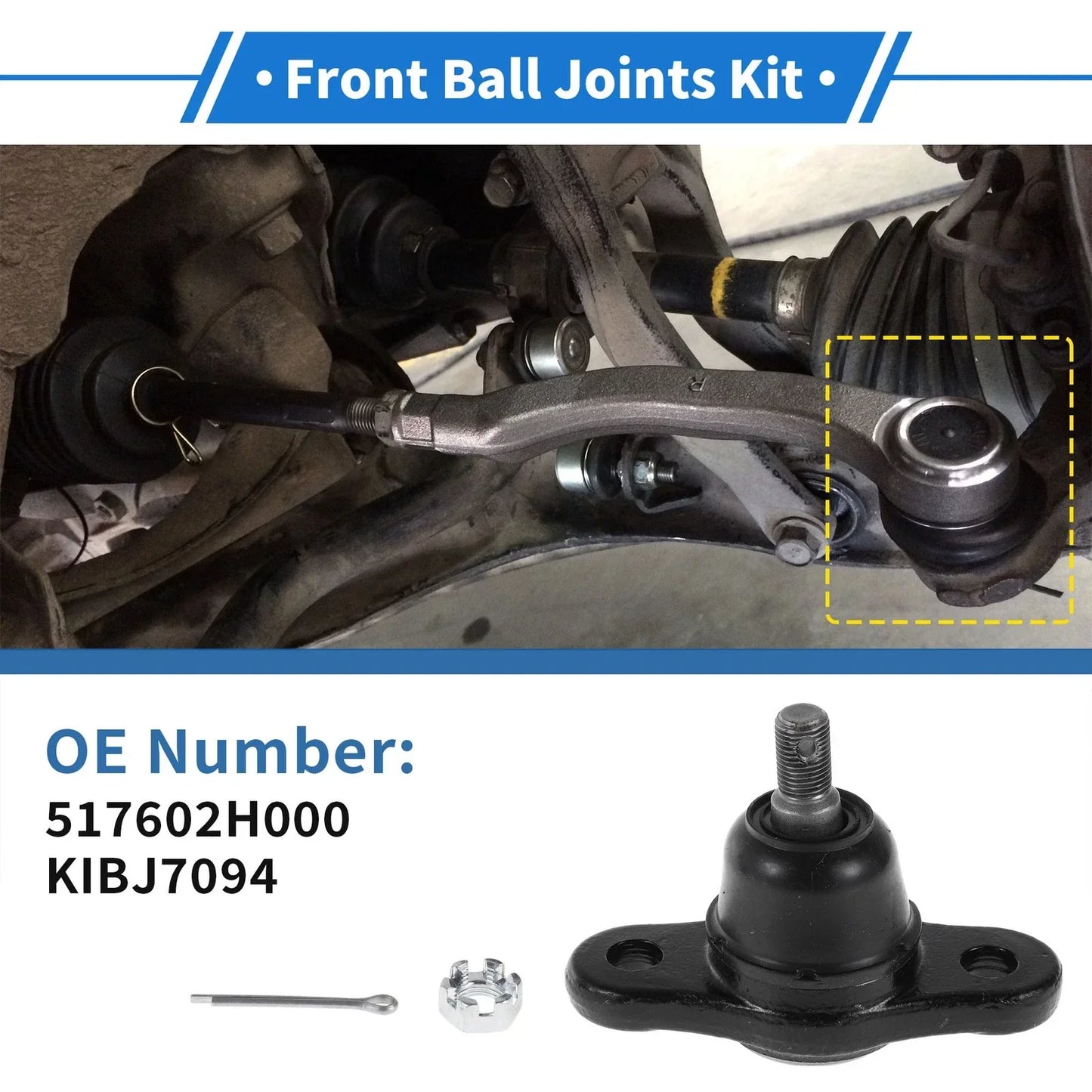2 x Front Lower Ball Joints for Hyundai Elantra (2005-2011)