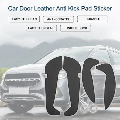 Car Door Leather Anti Kick Pad Sticker for Mercedes-Benz GLA (2015) - Black Set