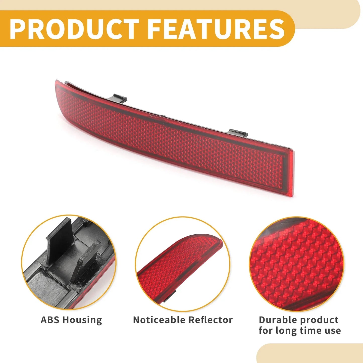Rear Left Bumper Reflector for Mercedes Sprinter 1500 (2019-2022) Red