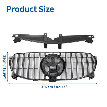 Front Upper Bumper Grille for Mercedes-Benz GLE580 2022 Chrome Silver Tone