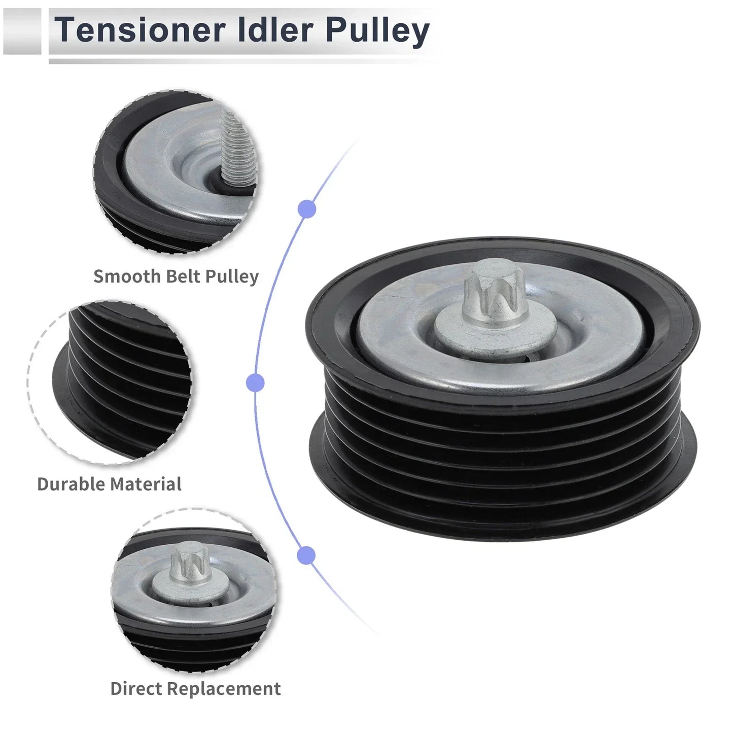 Drive Belt Idler Pulley for Mercedes-Benz Sprinter (2014-2022) Black