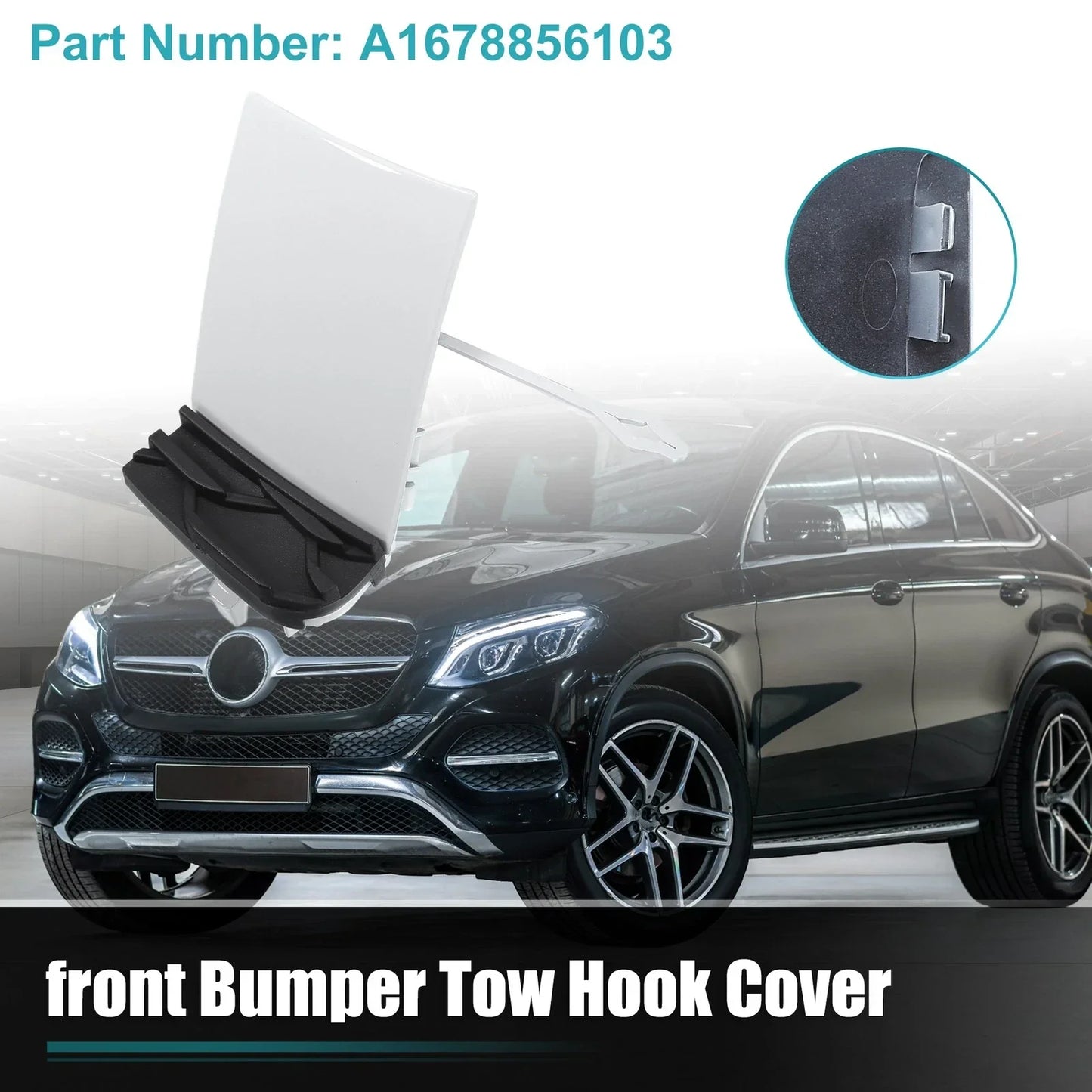 Front Bumper Tow Hook Cap for Mercedes-Benz GLE 350 (2016-2023) White