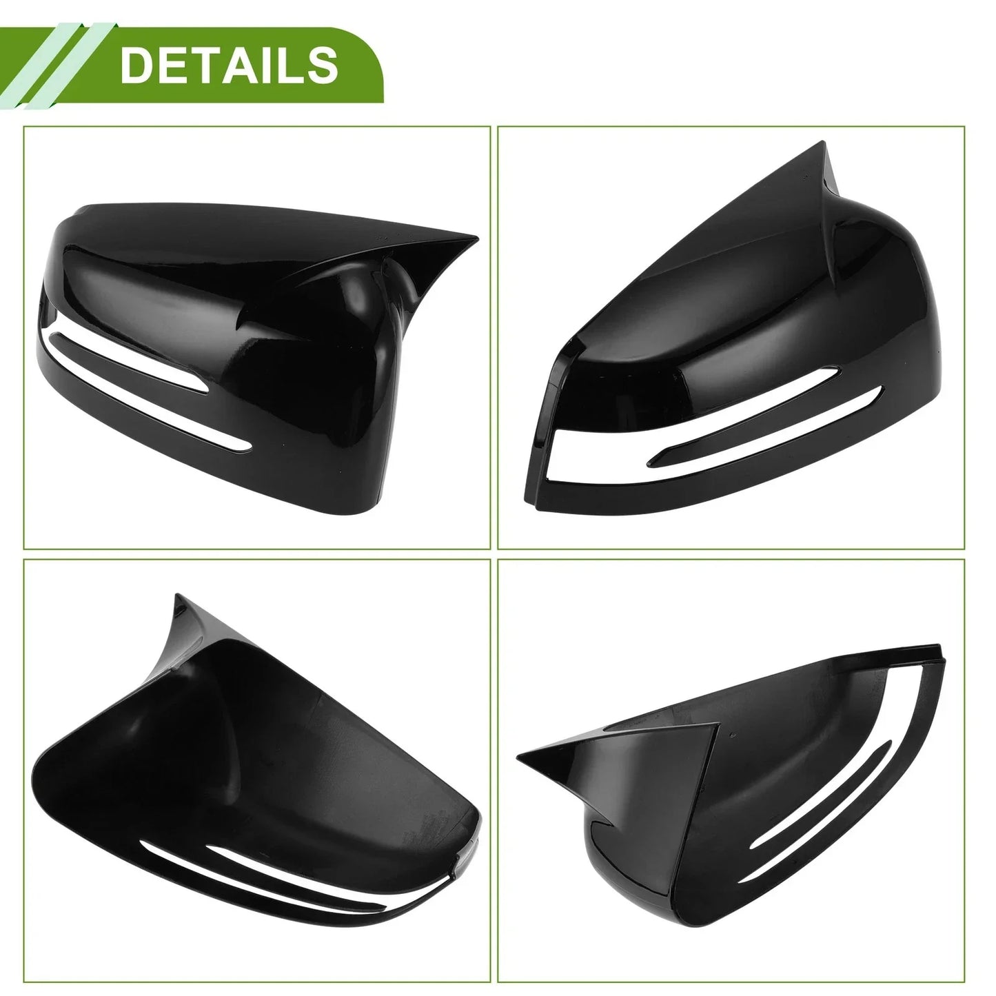 Gloss Black Mirror Cover Caps for Mercedes-Benz A-Class W176 (2012-2018)
