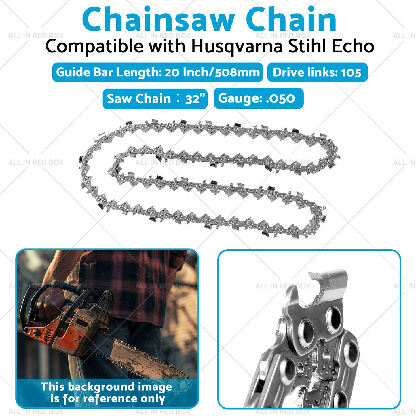 32" Chainsaw Chain 3/8" .050" for Stihl 33RSF-105