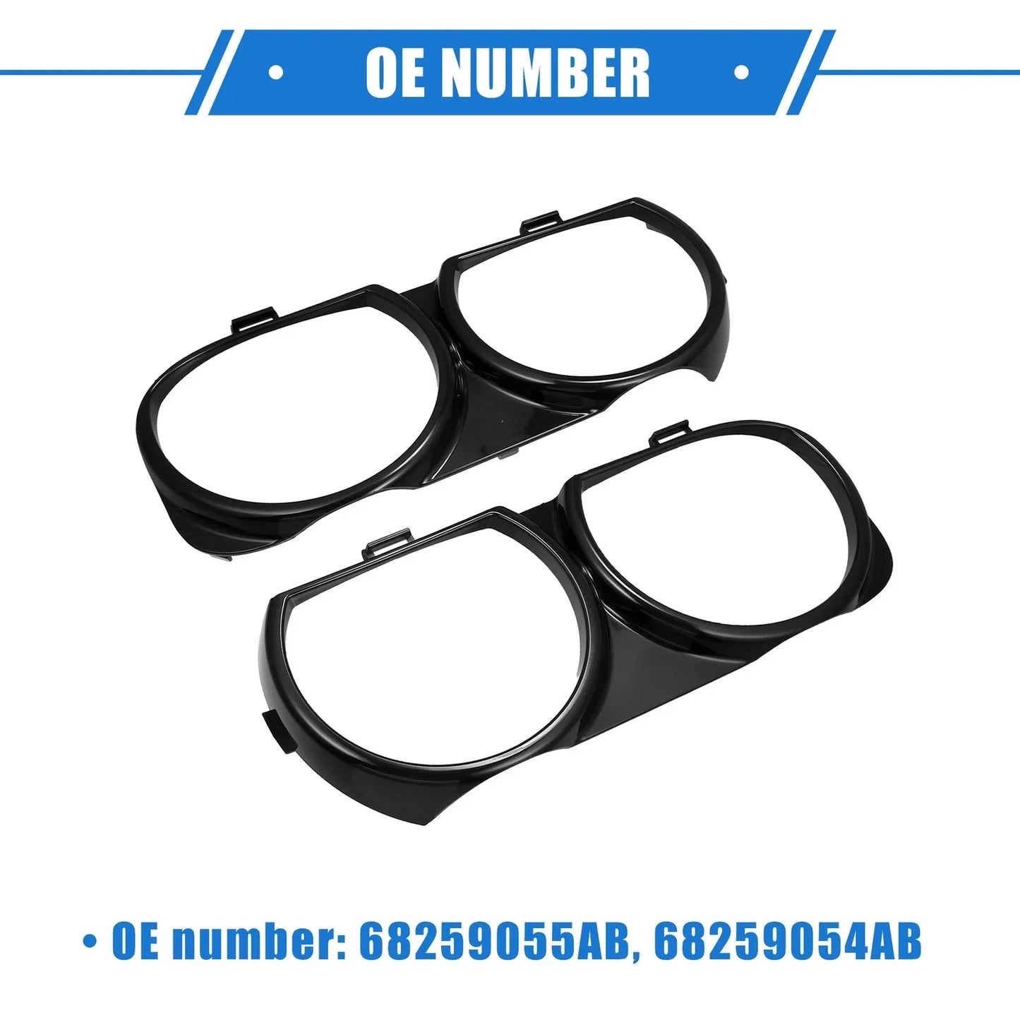Front Left Right Side Headlight Trim Rings for Dodge Challenger (2015-2023)