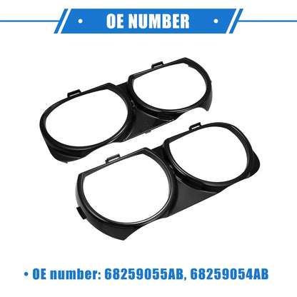 Front Left Right Side Headlight Trim Rings for Dodge Challenger (2015-2023)