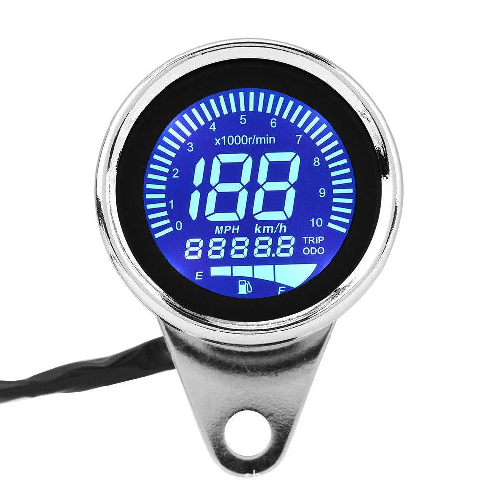 Digital Speedometer Tachometer Gauge for Universal Motorcycle 12V