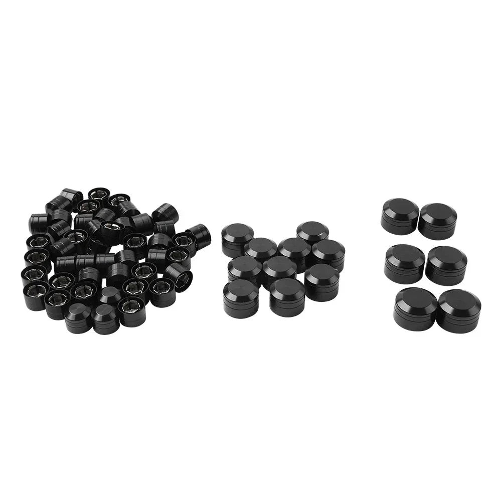 62X Engine Bolt Caps for Harley Road King Street Glide (2007-2016) Black