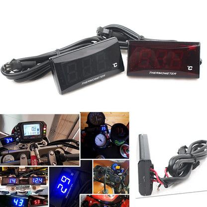 Digital Water Temperature Gauge for Racing Scooter - Red/Blue