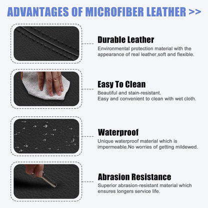 Microfiber Leather Armrest Protector Cover for Honda Pilot (2009-2015) Grey
