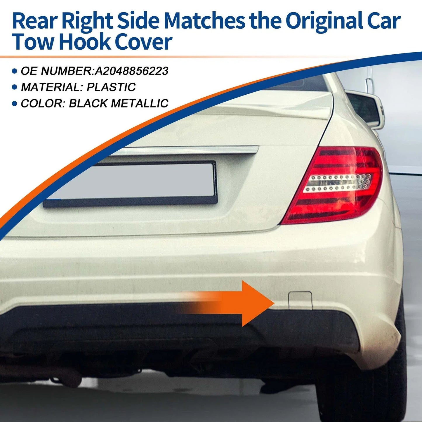 Rear Tow Hook Cover for Mercedes-Benz C-Class W204 AMG (2012-2015)