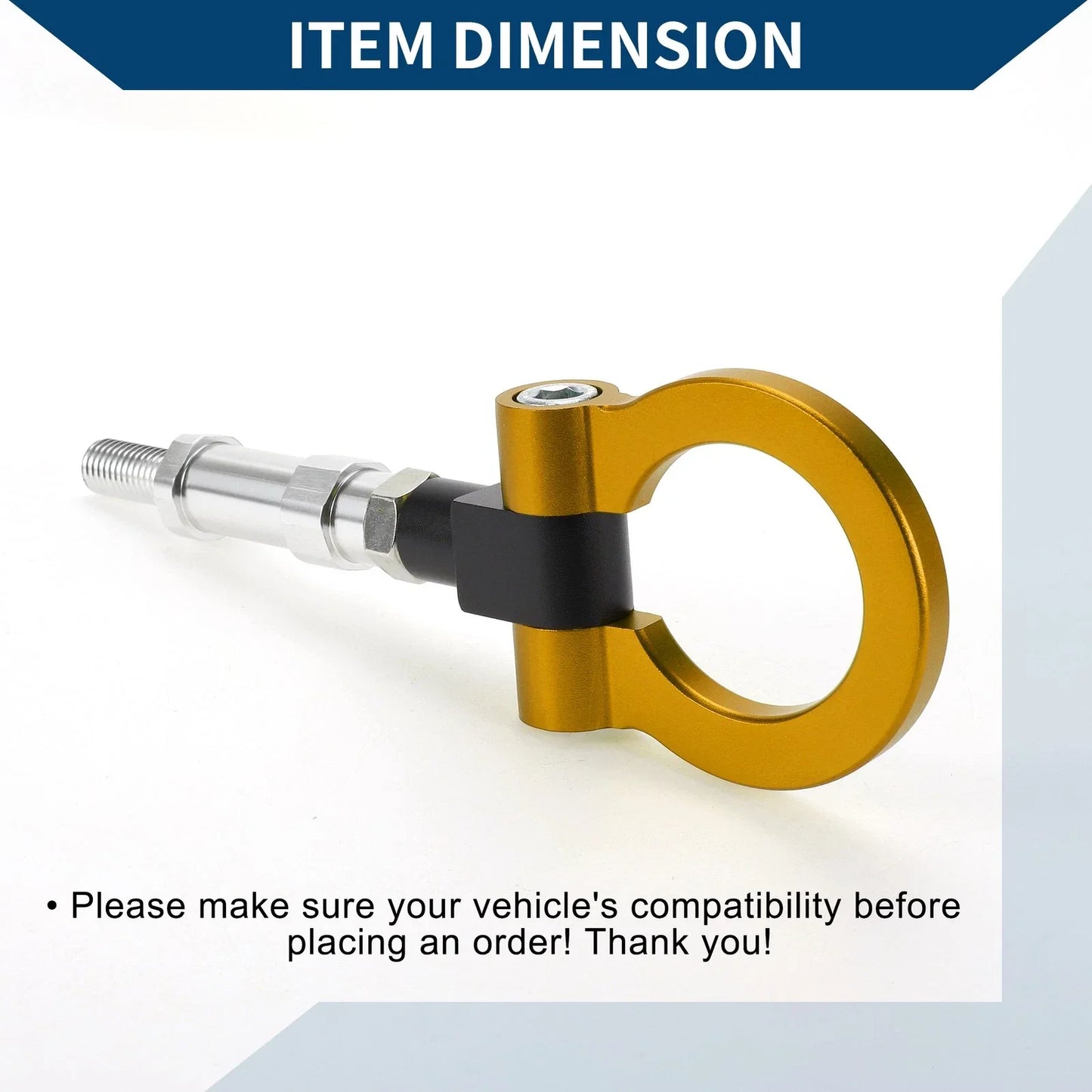 Tow Hook Ring 20.4cm for Honda S2000 (2000-2009) - Metal, Golden, 1 x Piece