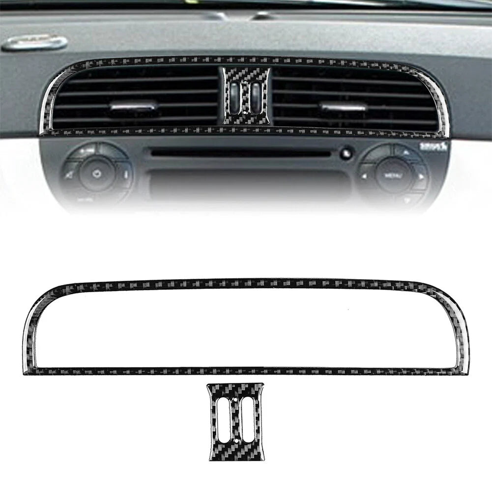 Carbon Fiber Console Air Vent Outlet Cover for Fiat 500 (2012-2015)