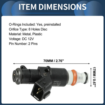 Fuel Injector Set for Honda Accord 2003-2007 2.4L 3.0L - 4 x Black Injectors