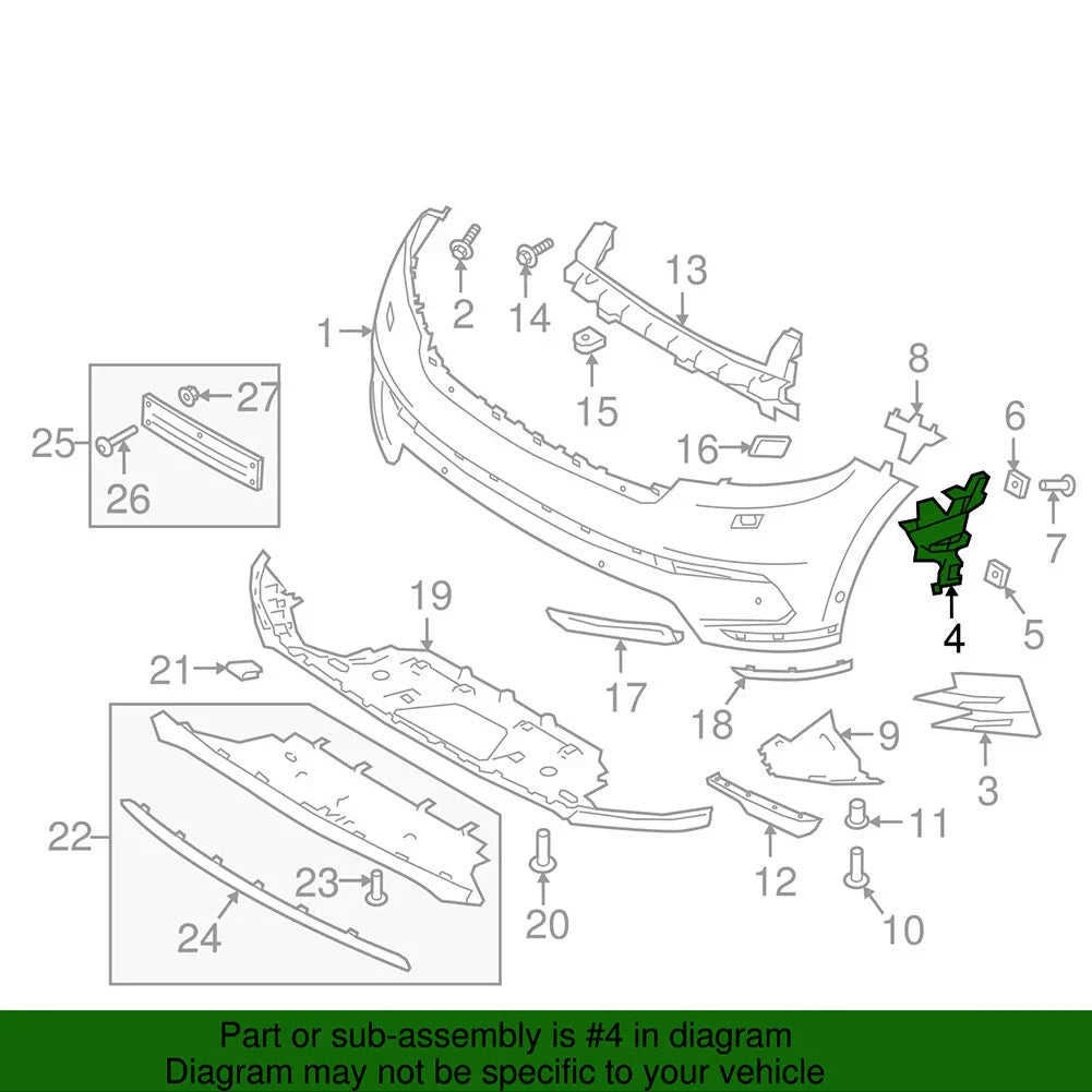 Front Bumper Mounting Bracket for Land Rover Range Rover Velar (2018-2021)