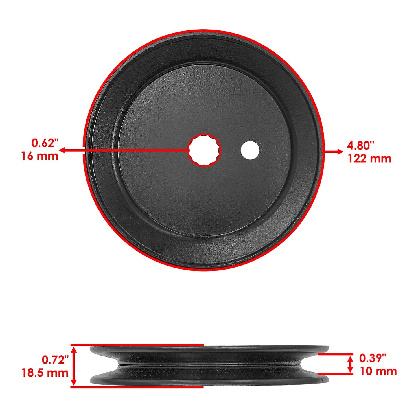 42 in Deck Spindles w 4.8 in OD Pulley for Hustler Raptor 7000 (2016–2020)