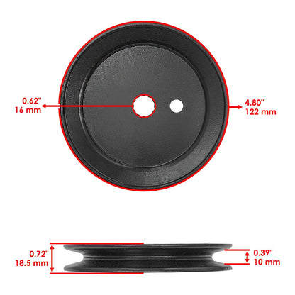 42 in Deck Spindles w 4.8 in OD Pulley for Hustler Raptor 7000 (2016–2020)