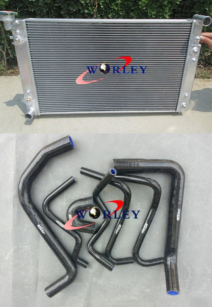 Aluminum Radiator + Black Silicone Hose for Holden Commodore VT VX V6 97-02