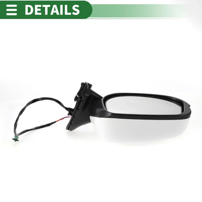 Left Side Door Mirror Replacement for Honda Fit (2009-2014) Manual Folding White