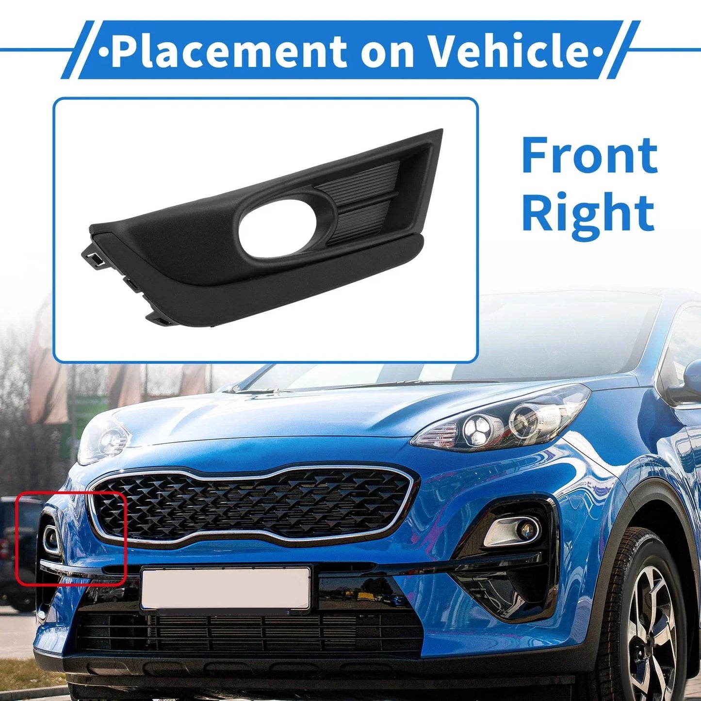 Front Right Fog Light Grill for Honda CR-V (2017-2019)