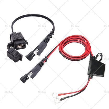 Waterproof Motorcycle SAE to USB Charger Cable Adapter for GPS Phone