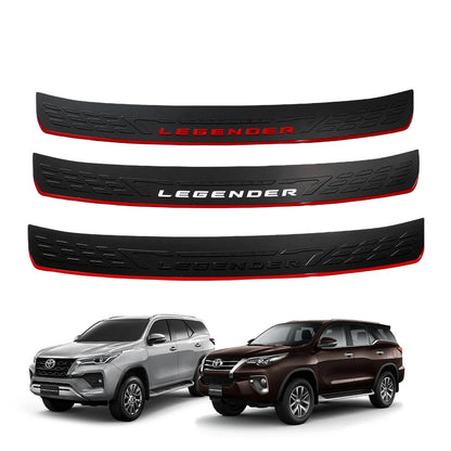 Red Rear Bumper Step Door Scuff Plate for Toyota Fortuner (2015-2022)