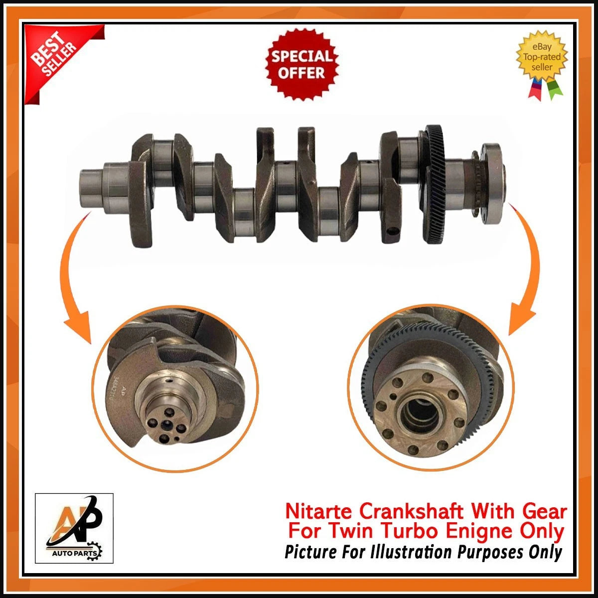 Crankshaft with Gear Replacement for Land Rover Jaguar 2.0 D (204DTA) ()