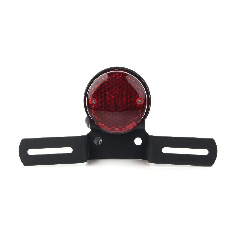 12V Round Red Motorcycle Brake Tail Light for Bobber Chopper Cafe Racer (N/A)
