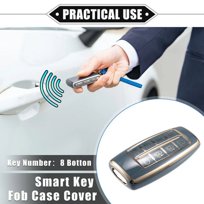 Keyless Smart Key Fob Case for Hyundai G80 GV80 8 Button TPU Blue (2021-2023)