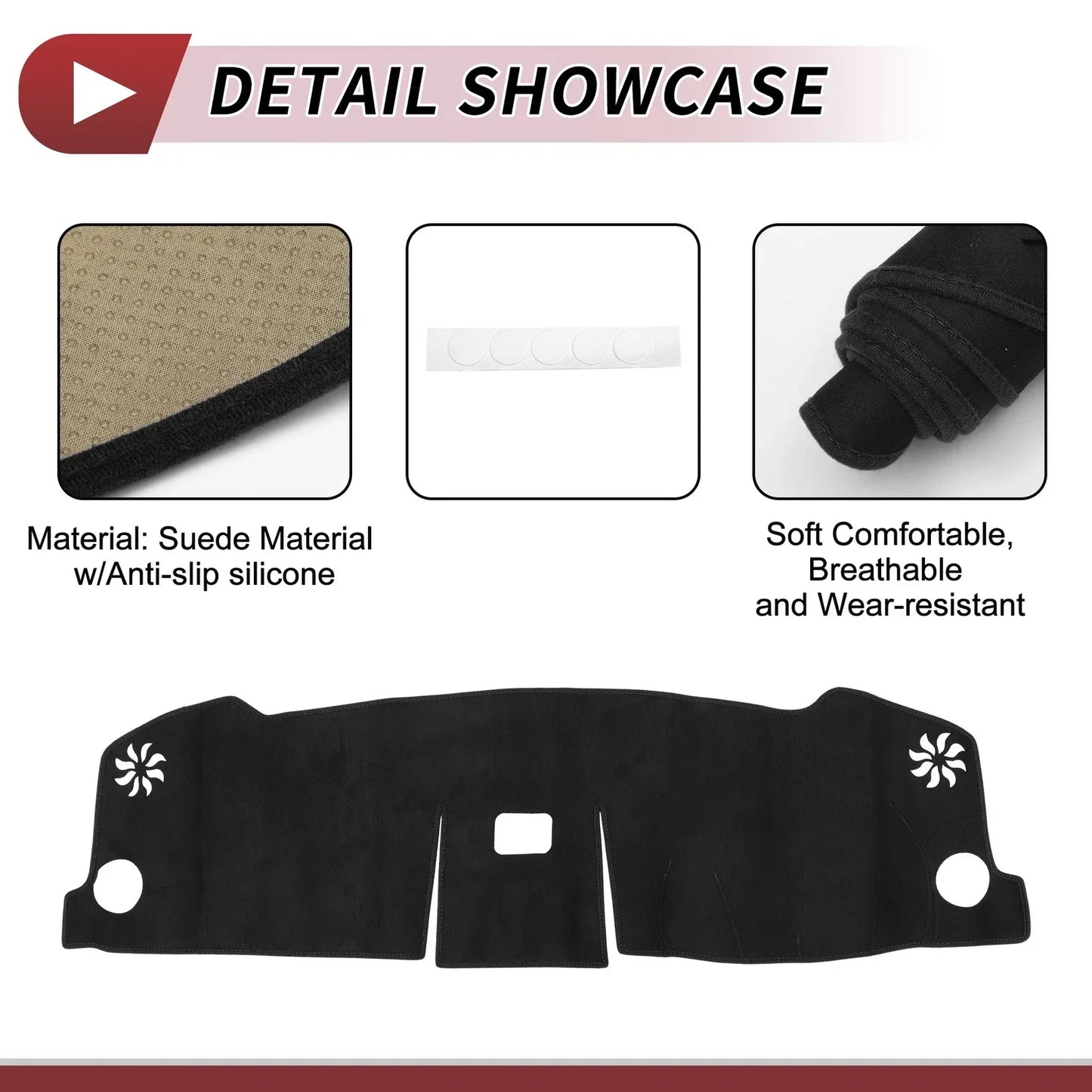 Dashboard Cover Mat for Honda VEZEL RV Series 2021-2024 Sun Protector Black
