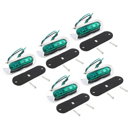 5 x LED Side Clearance Marker Green Lights for Truck Trailer Pickup 12V 24V