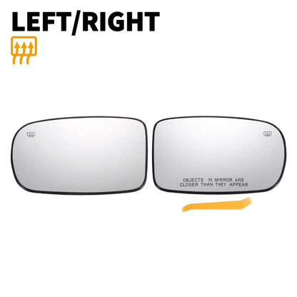Left Right White Mirror Glass w/ Back Heated for Chrysler Dodge Charger