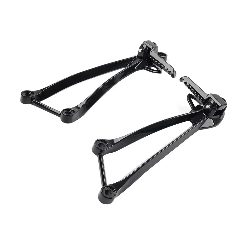 Black Rear Passenger Footpegs Bracket for Kawasaki Ninja ZX6R ZX10R (09-24)