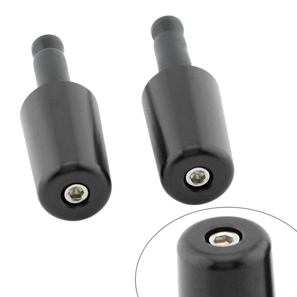 Black Handlebar Hand Grips & End Caps for Universal Motorcycle