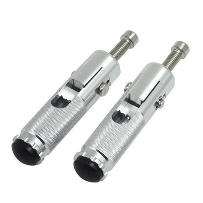 Folding Foot Pegs for Universal Motorcycle Bike - Silver