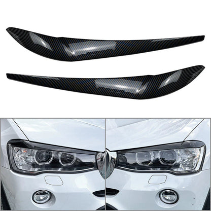 1 Pair Front Headlight Eyebrow Eyelid Covers for BMW X3 X4 (2014-2017)