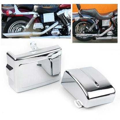 Chrome Battery Side Covers for Harley Dyna Fat Bob Super Glide (2006-2017)