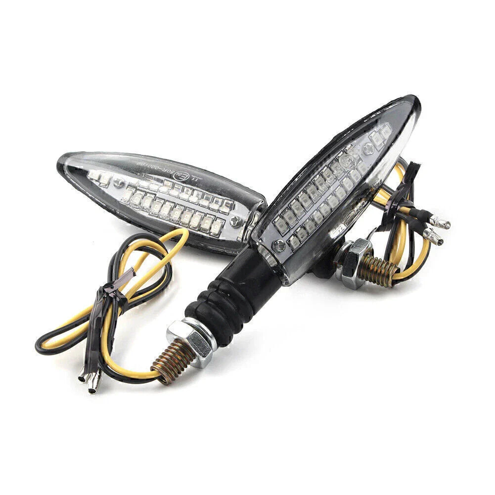 30 x LED 8MM Motorcycle Turn Signal Light Indicators Blinkers Amber Universal