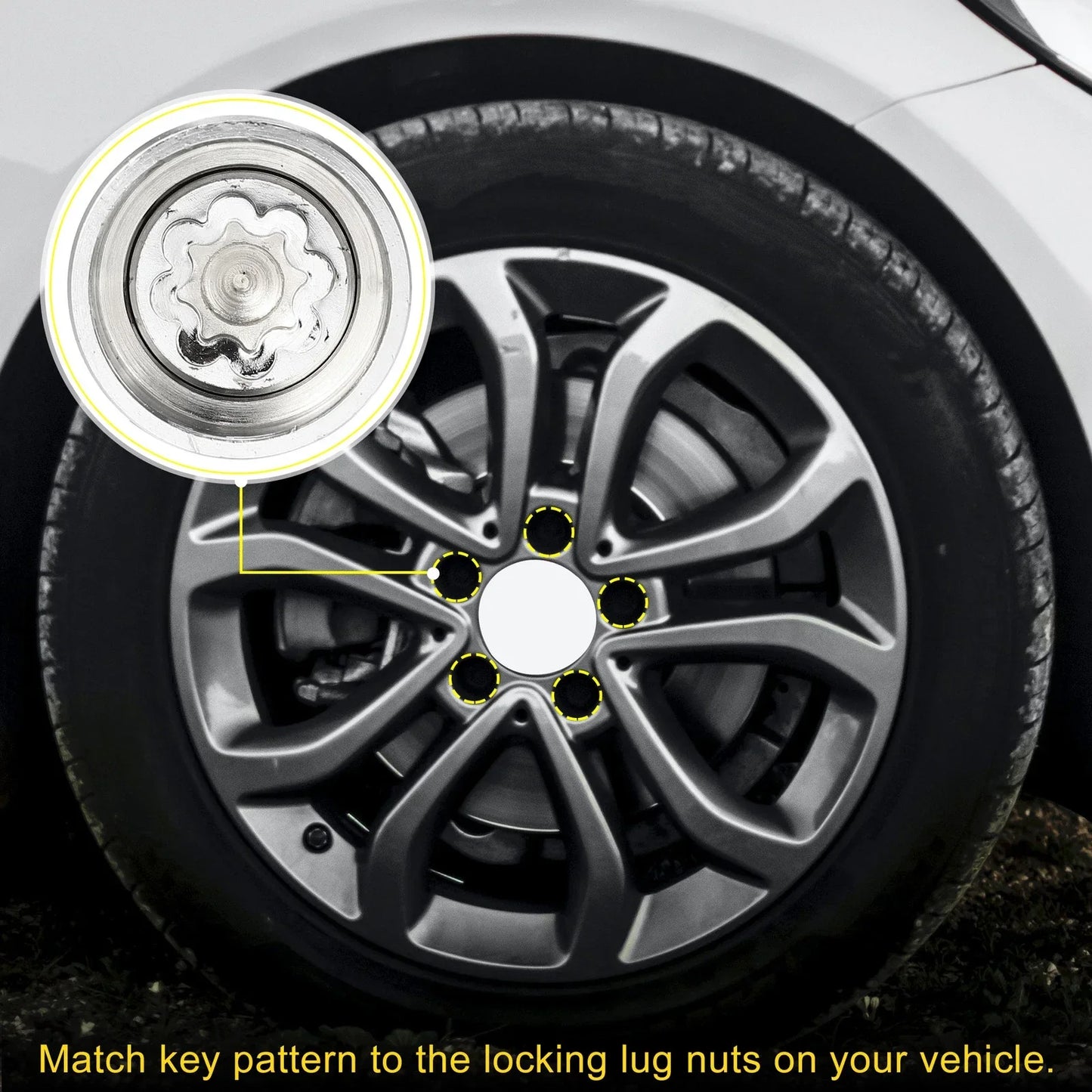 316 Wheel Lock Lug Nut Set with Protector Socket for Mercedes Benz