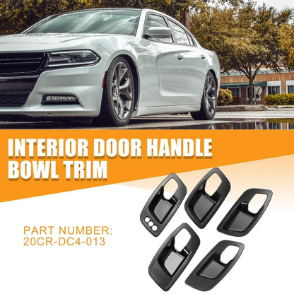 Interior Door Handle Bowl Trim Set for Dodge Charger (2011-2021) Gloss Black