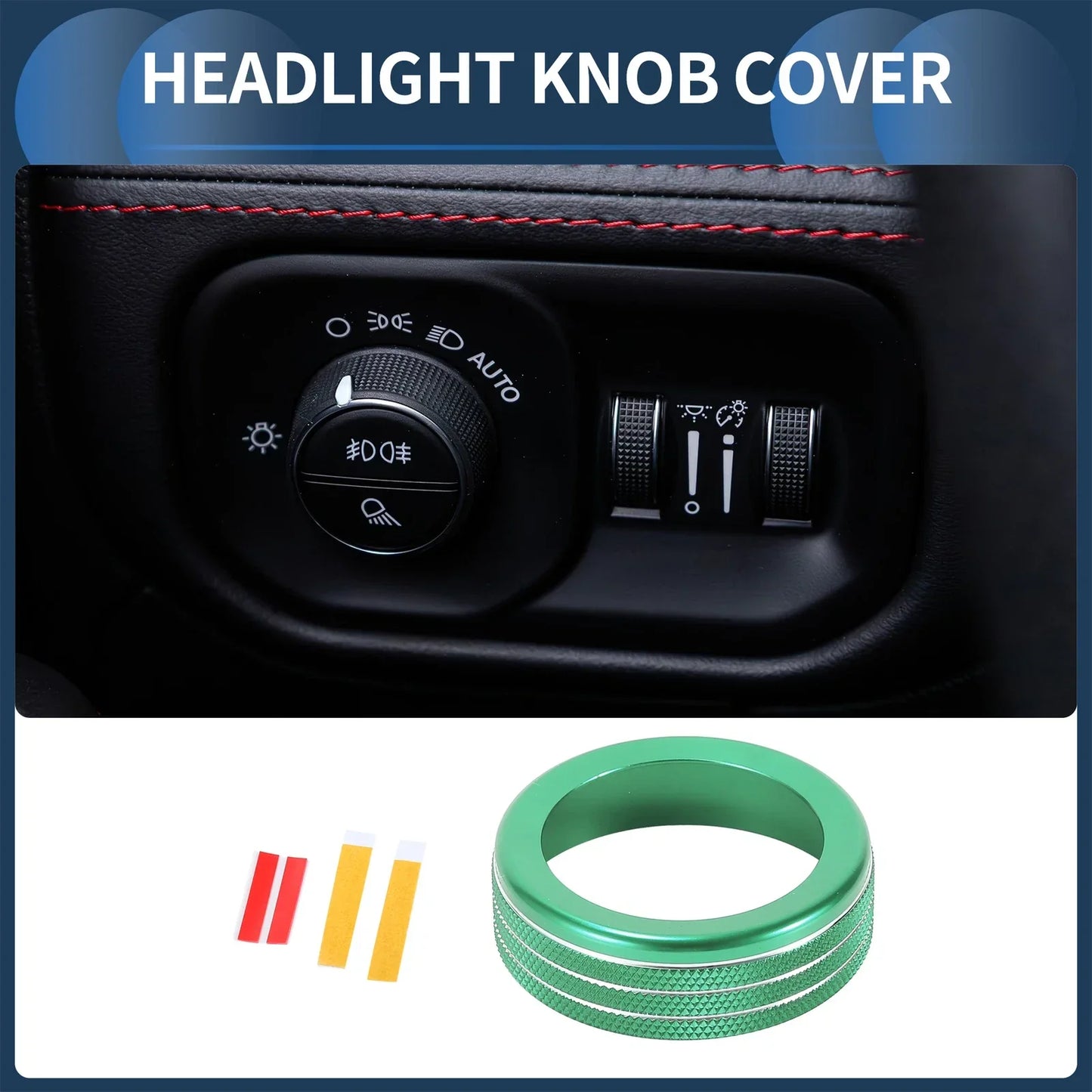 Headlight Fog Light Control Switch Knob Cover for Dodge RAM (2018-2022)