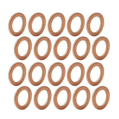 20 x M12*1.5 Copper Oil Drain Plug Gasket Washers for Universal Use