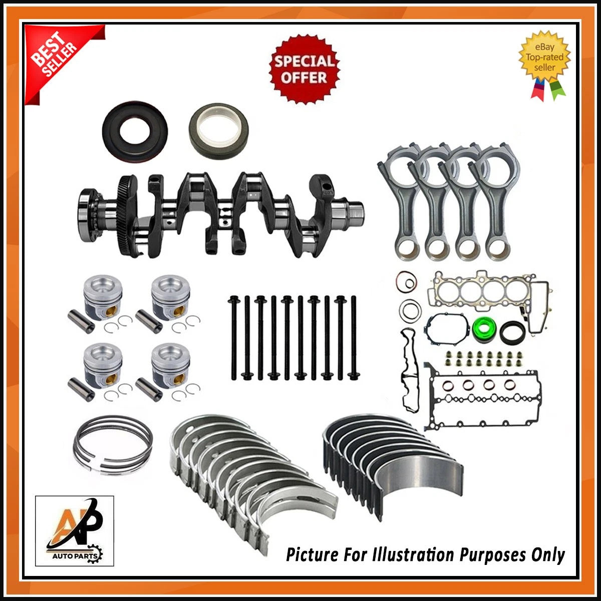Forged Crankshaft Replacement with Rebuild Kit for Jaguar XE (2016–2020)