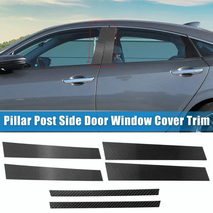 6 x Pillar Post Side Door Window Covers for Honda Civic Sedan (2006-2011)