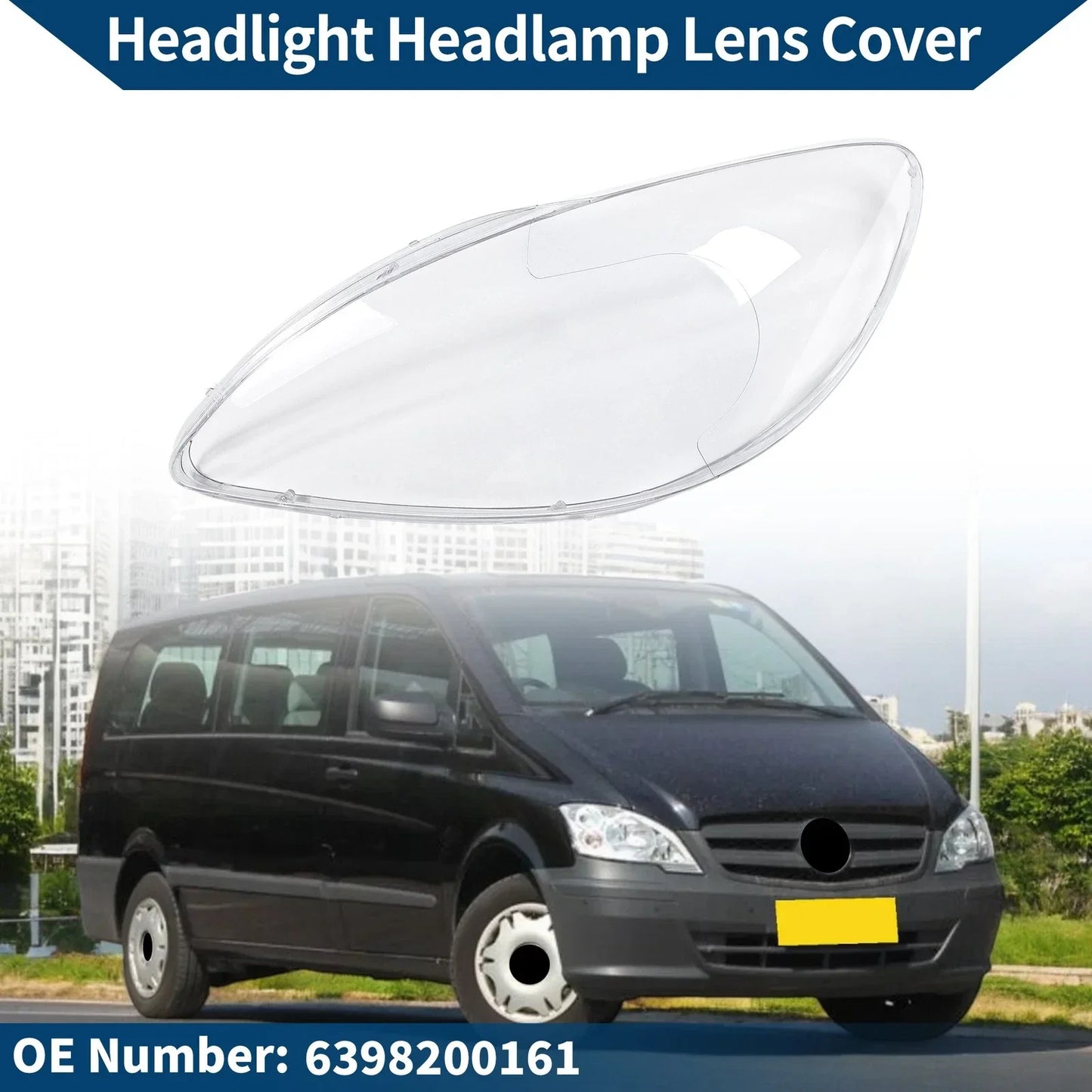 Car Front Left Headlight Lens Cover for Mercedes-Benz Viano (2003-2014)