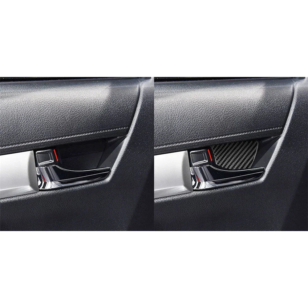 4Pcs Carbon Fiber Inside Door Bowl Cover Trim for Toyota Hilux (2015-2021)